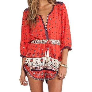 Spell and the Gypsy Orange Sunset Desert Wanderer Boho Romper Playsuit 6